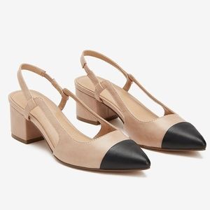 NWOT Express Cap toe slingback block heel